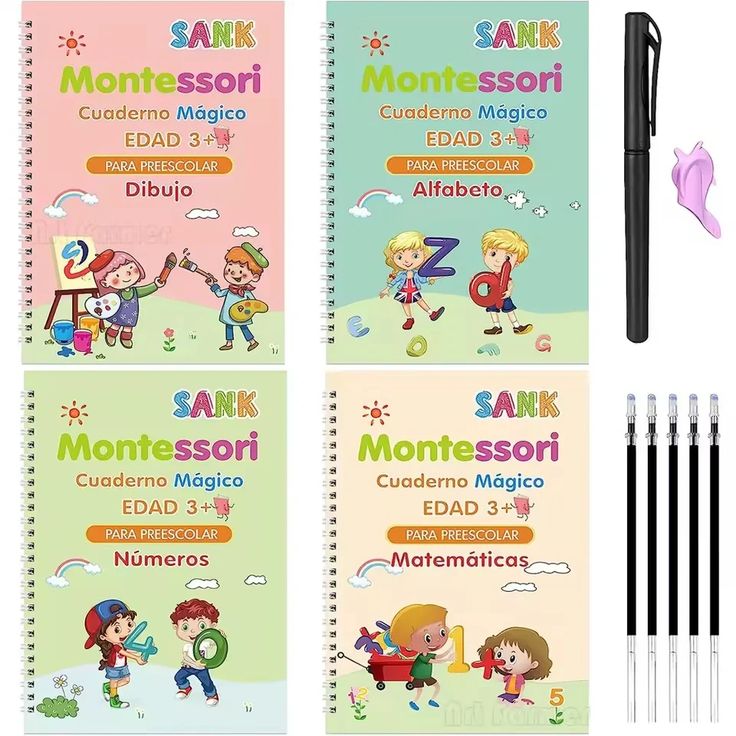 Kit de Cuadernos Mágicos Montessori para Aprender a Escribir
